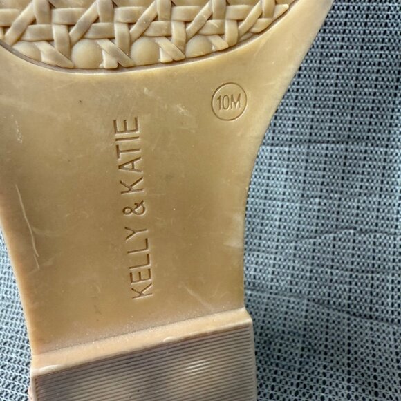Kelly & Katie Womens Size 10M Tan Nymie Open Toe Sandals Ankle Strap Back Zipper - Picture 7 of 9